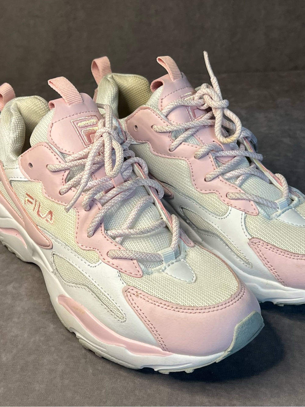 Fila Women's Chunky Sneakers in Pink and White